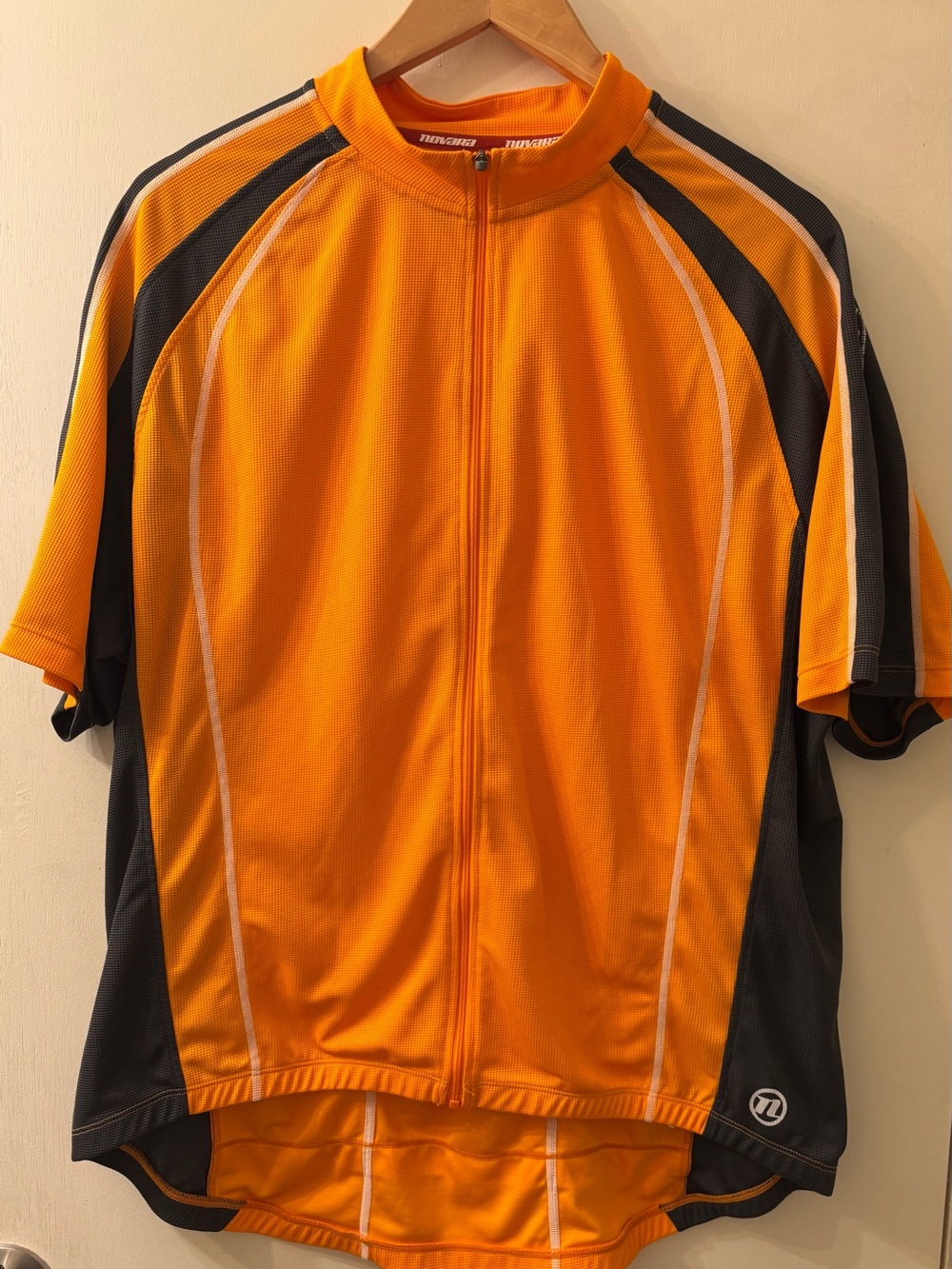 Novara Bright Orange and Charcoal Short-Sleeve Cycling Jersey